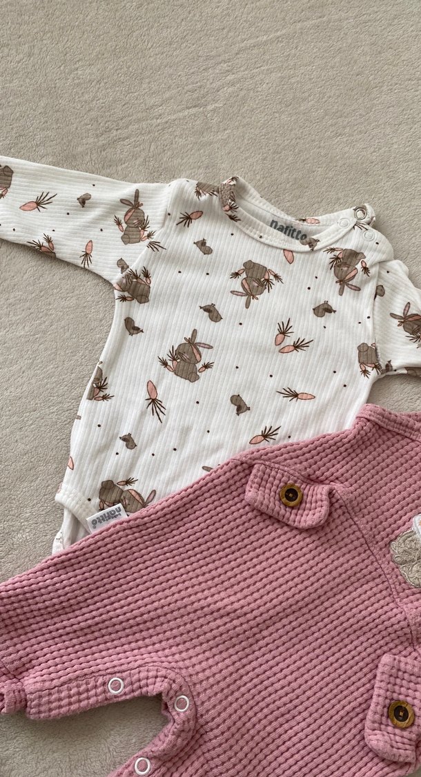 Nakışlı, Örgü Pembe Bebek Tulumu 0/3 - Görsel 4