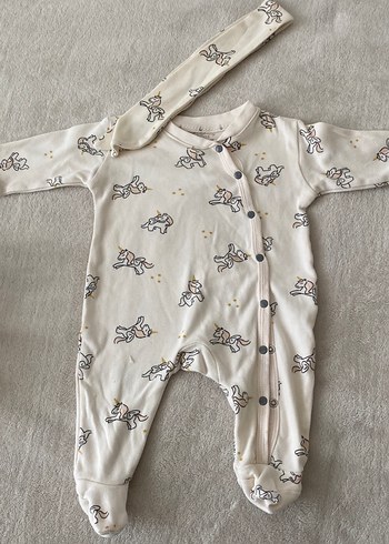 Beyaz Örgü Desenli Bebek Kız Tulum 0/3 - Görsel 2