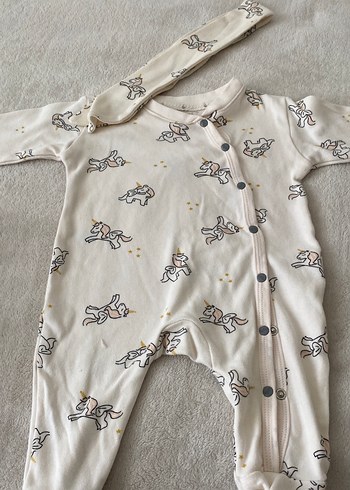 Beyaz Örgü Desenli Bebek Kız Tulum 0/3 - Görsel 3