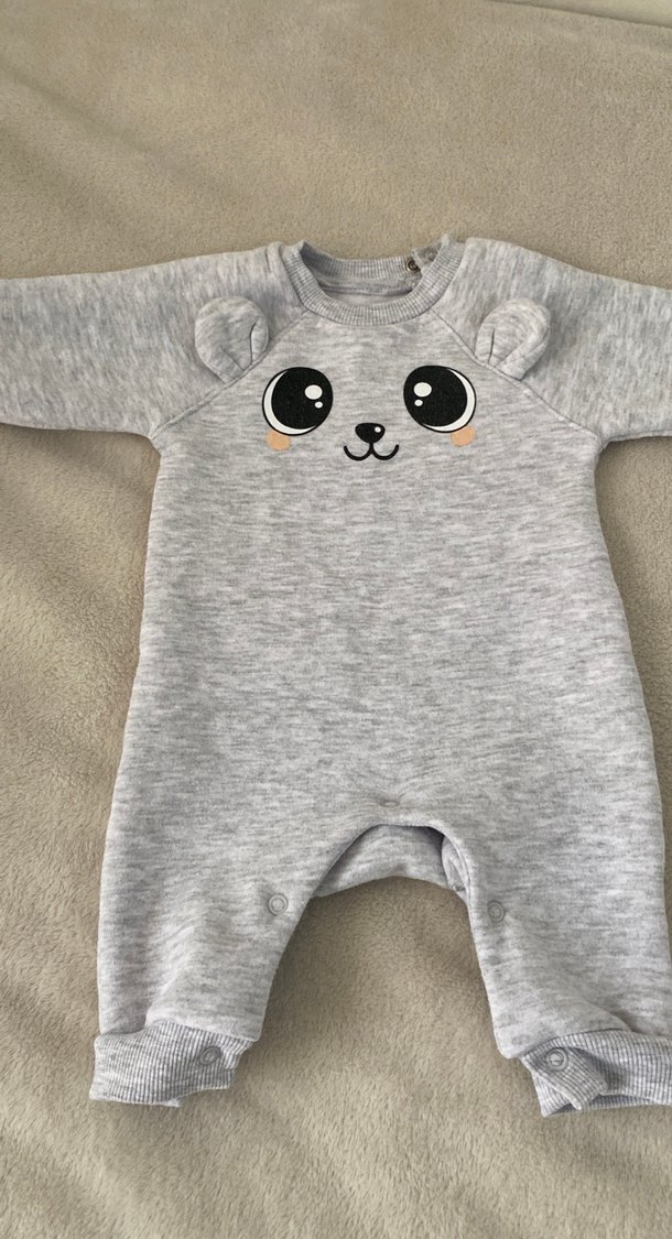 Kız Çocuk Gri Peluş Detaylı Sweatshirt - Görsel 2