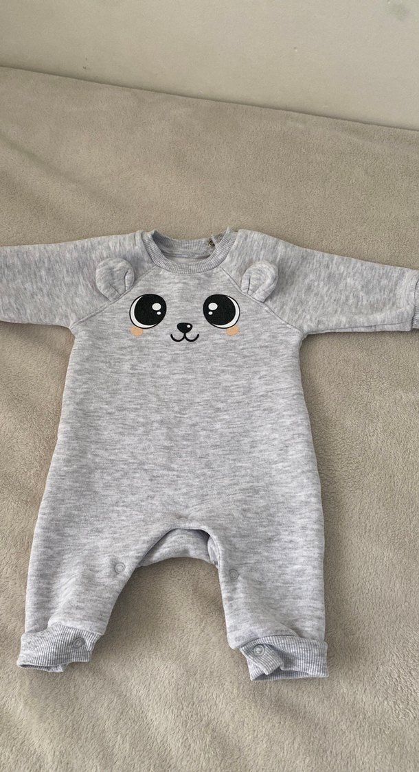 Kız Çocuk Gri Peluş Detaylı Sweatshirt - Görsel 4