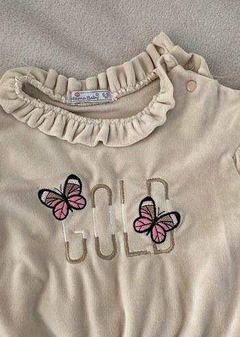 Uzun Kollu Fırfırlı Bebek Kız Takımı - Görsel 4