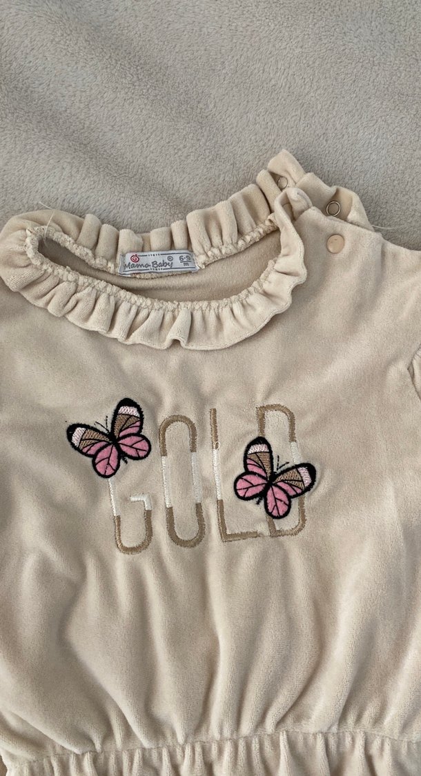 Uzun Kollu Fırfırlı Bebek Kız Takımı - Görsel 4