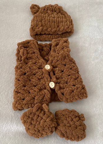 0/3 aylık yelek şapka takım - Görsel 5