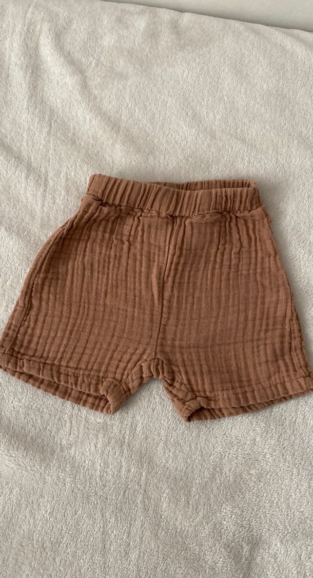 Bohem Tarzı Kahverengi Keten Erkek Çocuk Şortu - Görsel 3