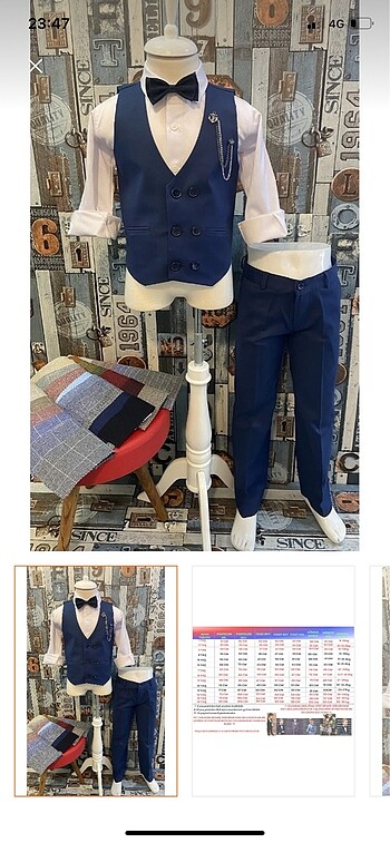 Diğer 4 yaş lacivert yelekli erkek takım