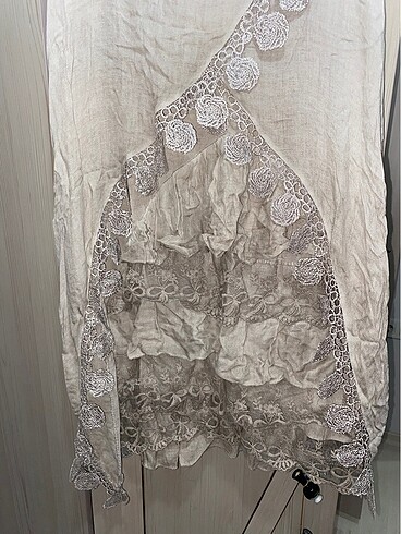 l Beden Bej Vintage Elbise
