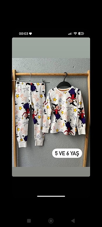 5 Yaş Beden Çocuk pijama