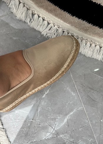 38 Beden Bej Süet Kadın Espadril Topuk elle marka