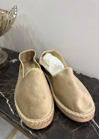 Bej Süet Kadın Espadril Topuk elle marka