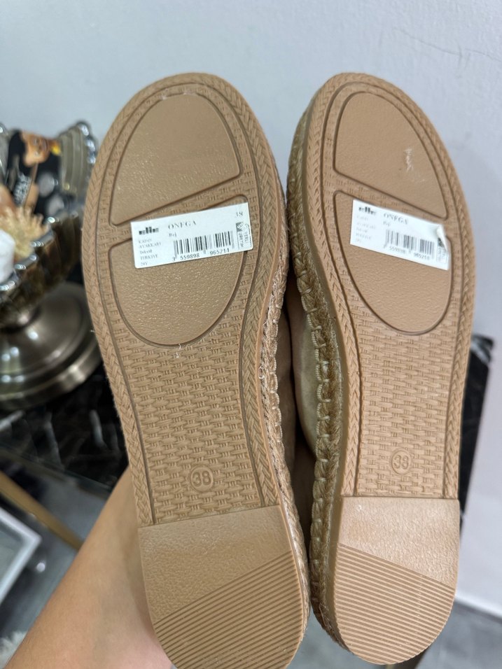 Bej Süet Kadın Espadril  Topuk elle marka - Görsel 4