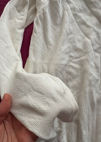m Beden sarı Renk Beyaz Kadın Klasik Balıkçı Yaka Triko