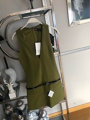 Zara ZARA XS BEDEN KEMERLİ ELBİSE