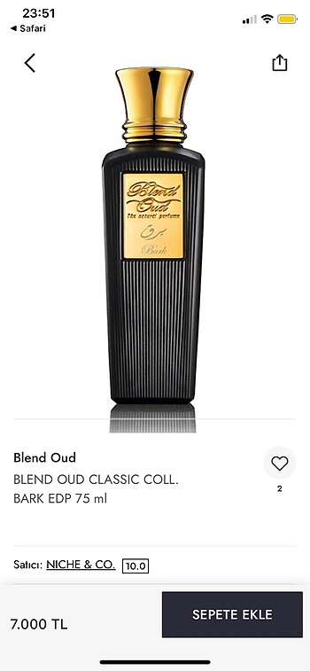 BLEND OUD BOŞ PARFÜM ŞİŞESİ
