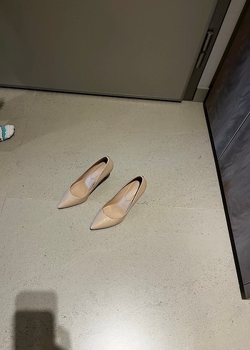 Bej Stiletto Topuklu Kadın Ayakkabı - Görsel 12