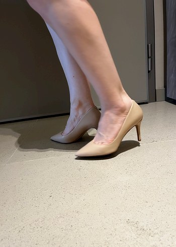 Bej Stiletto Topuklu Kadın Ayakkabı - Görsel 3