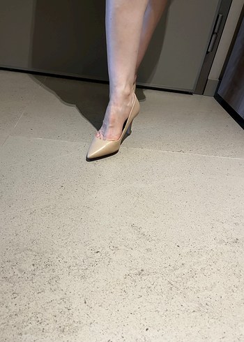 Bej Stiletto Topuklu Kadın Ayakkabı - Görsel 5