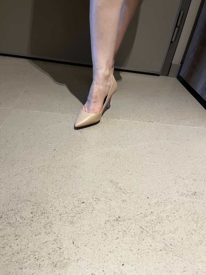 Bej Stiletto Topuklu Kadın Ayakkabı - Görsel 5