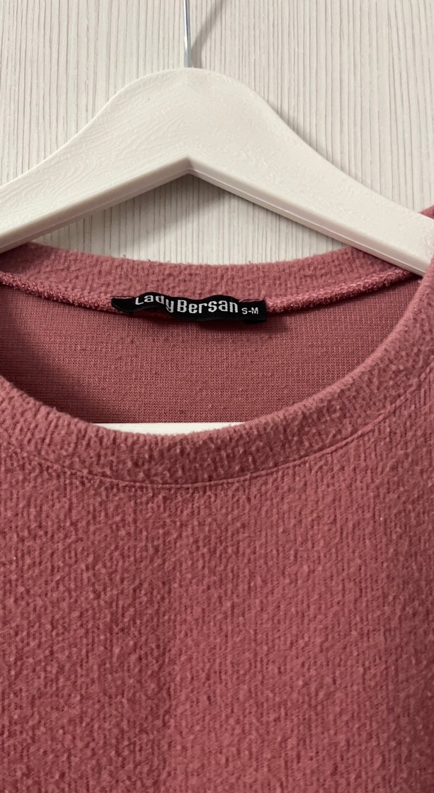 Pembe Uzun Kollu Salaş Kadın Tunik - Görsel 3