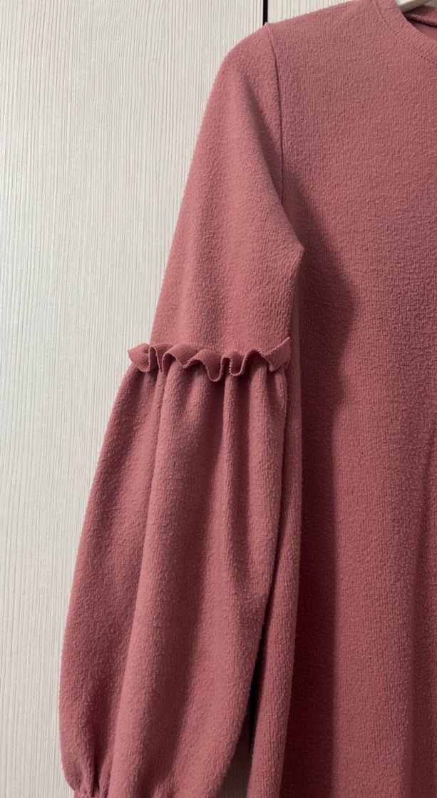 Pembe Uzun Kollu Salaş Kadın Tunik - Görsel 2