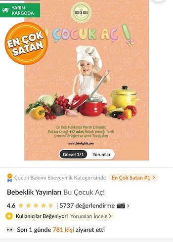 Bebeklik Yayınları Çocuk Aç! Kitabı - Görsel 3