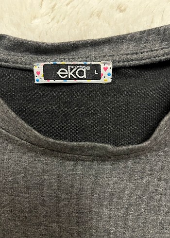 Gri Pamuklu Uzun Kollu sweat - Görsel 2