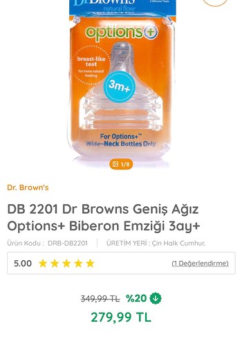 Diğer Dr Browns 270 ml Cam Biberon ve Biberon Uçlar