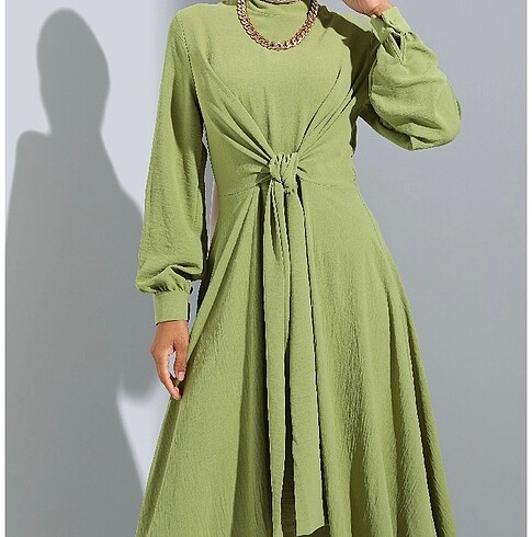 Refka yağ yeşili elbise