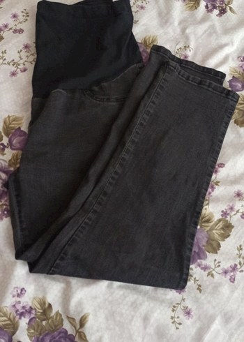 Düğmeli Siyah Pamuklu Hamile Pantolonu - Görsel 3