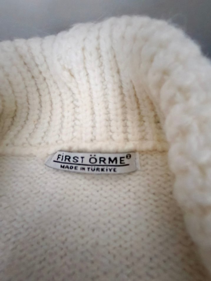 Beyaz Triko Hamile Hırka - Görsel 3