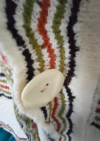 Nakışlı Beyaz Bohem Kadın Hırka - Görsel 4