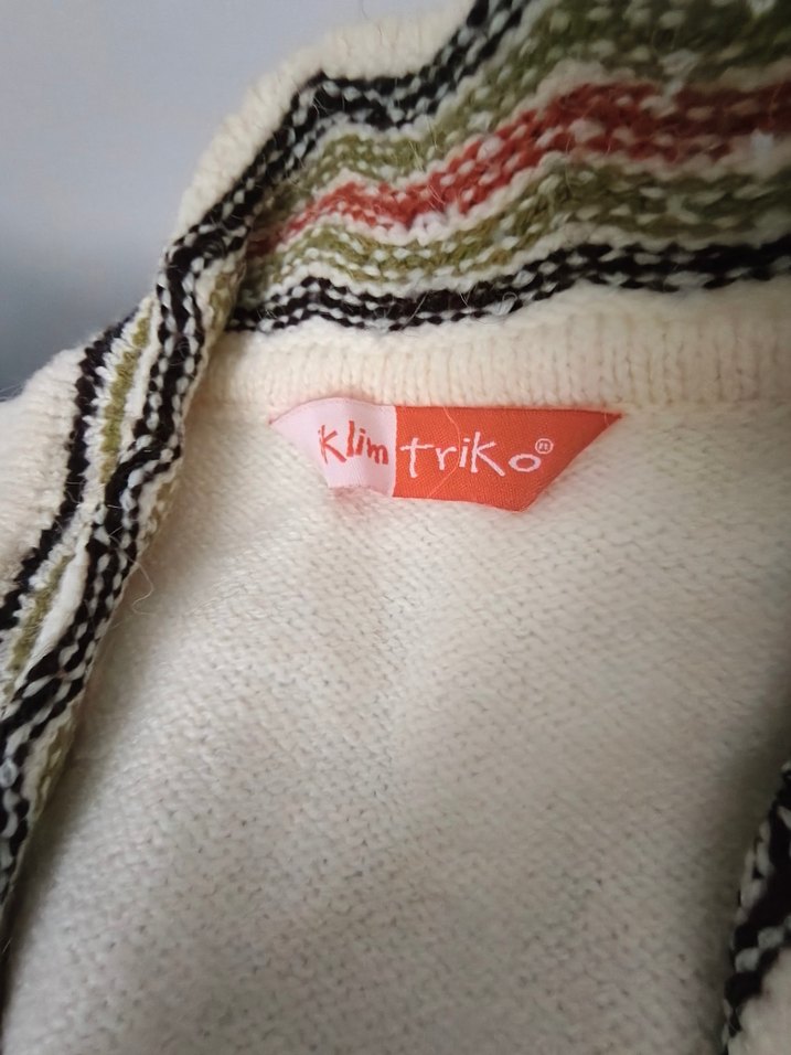 Nakışlı Beyaz Bohem Kadın Hırka - Görsel 3