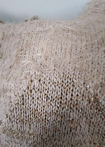 Bej Bohem Tarzı Kadın Örgü Kazak - Görsel 4