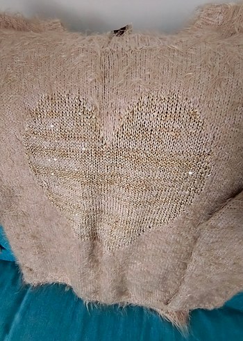 Bej Bohem Tarzı Kadın Örgü Kazak - Görsel 3