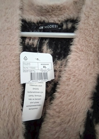 Kahverengi Leopar Desenli Kadın Hırka - Görsel 2