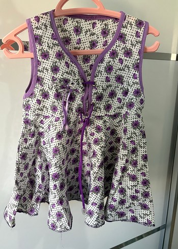 Kız Çocuk Mor Dantelli Bohem Elbise - Görsel 2