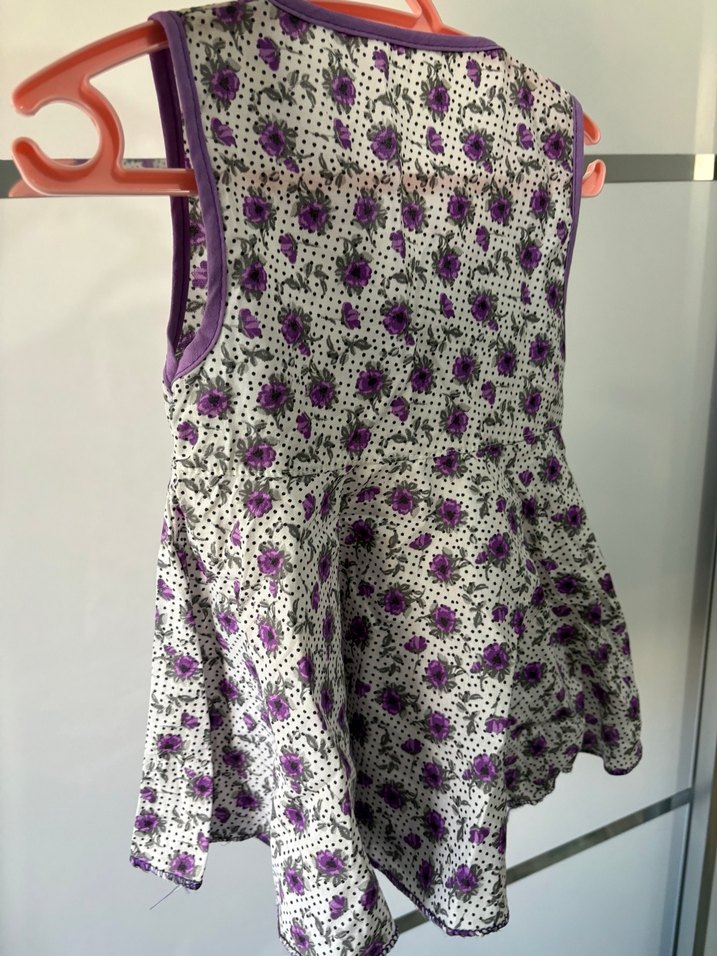 Kız Çocuk Mor Dantelli Bohem Elbise - Görsel 4