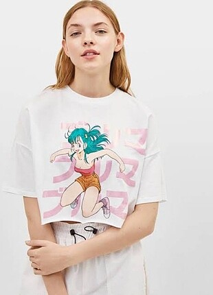 Bershka crop kesim tshirt 
