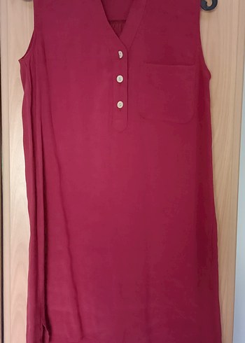 Bordo modal kumaş elbise