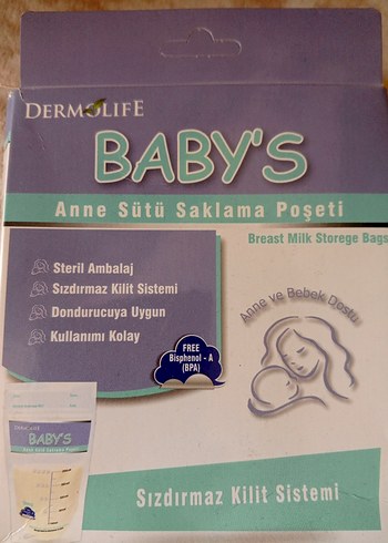 DermoLife Bebek Anne Sütü Saklama Poşeti