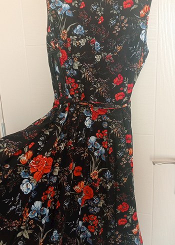 Çiçek Desenli Uzun Bohem Elbise - Görsel 6