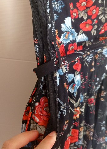 Çiçek Desenli Uzun Bohem Elbise - Görsel 8