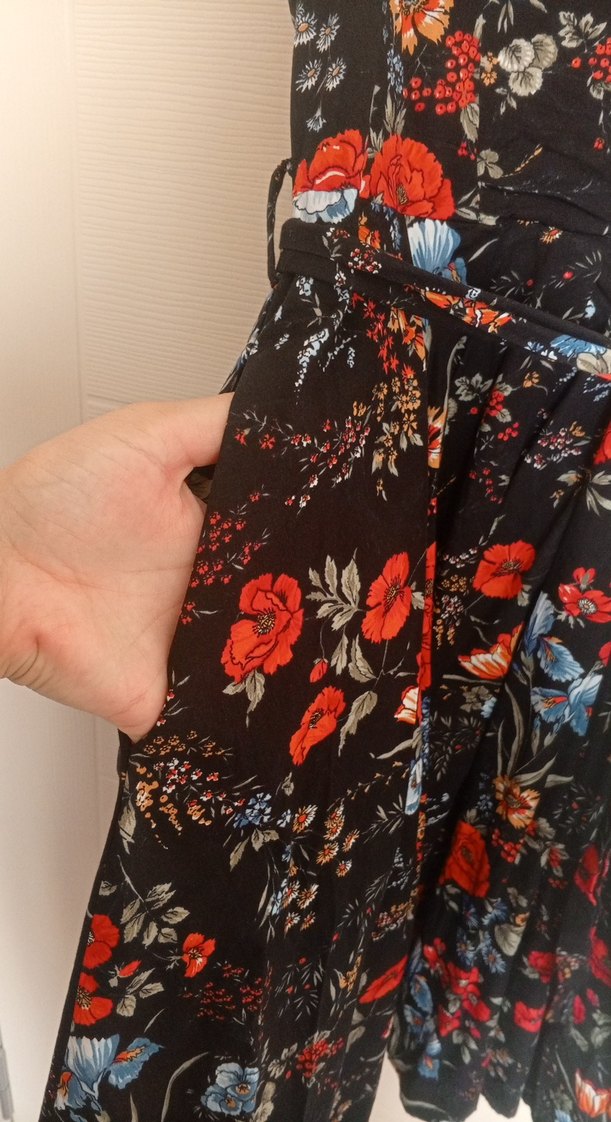 Çiçek Desenli Uzun Bohem Elbise - Görsel 4