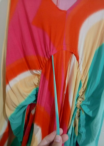 Renkli Bohem Uzun Elbise - Görsel 5