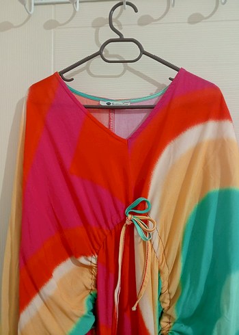 Renkli Bohem Uzun Elbise - Görsel 6