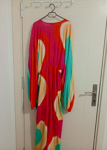 Renkli Bohem Uzun Elbise - Görsel 8