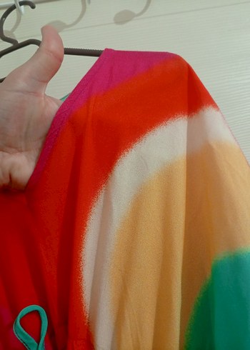 Renkli Bohem Uzun Elbise - Görsel 9