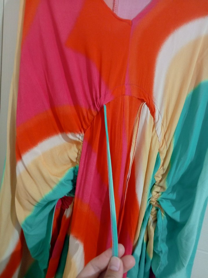 Renkli Bohem Uzun Elbise - Görsel 5