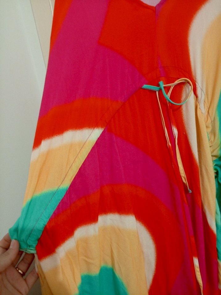 Renkli Bohem Uzun Elbise - Görsel 4