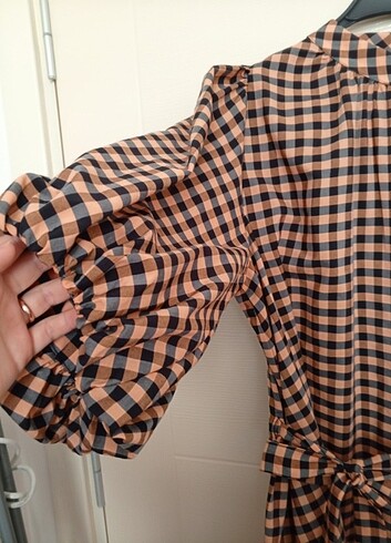 Cepli Balon kol elbise - Görsel 4